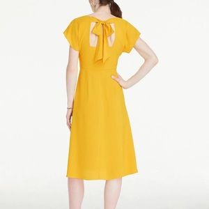Ann Taylor Midi Dress, Size 4, Yellow